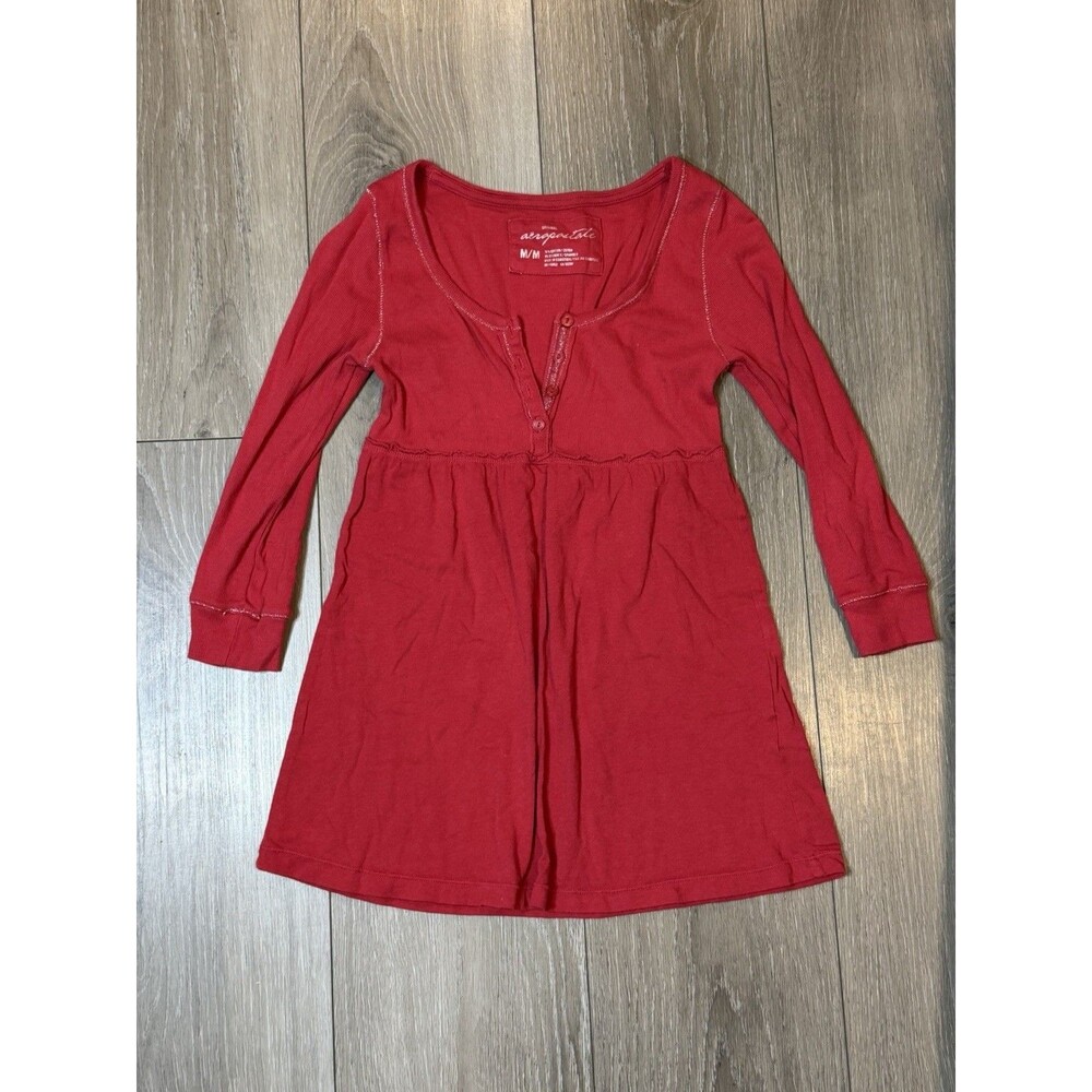 Vintage Y2K Red Aeropostale Babydoll Top Sz M Bella Swan Empire Waist Whimsy